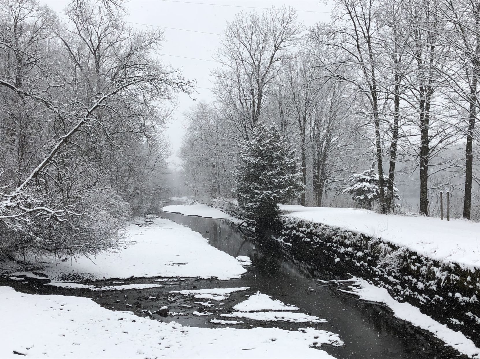 Feeder canal in snow